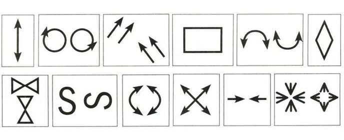 Figures for performing vision restoration gymnastics with farsightedness